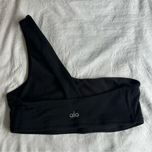 NWOT ALO Yoga Black One-Shoulder Sports Bra Top
